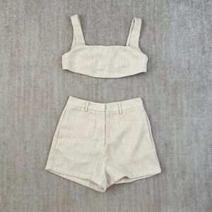 Commense Two Piece Crop Top Shorts Set S Cotton Blend